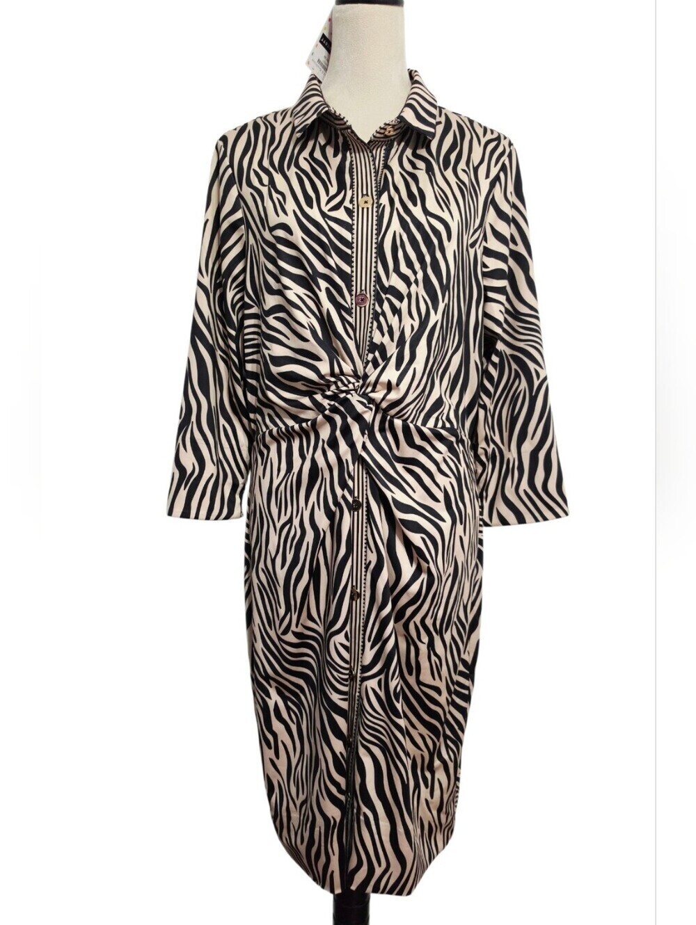 NEW Gretchen Scott Twist & Shout Dress XXL Goddess Zebra Animal Print Plus Size - Picture 4 of 16